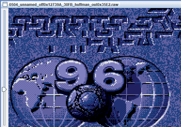 Extracted FIFA Soccer 96 menu background graphic from EA Huffman data